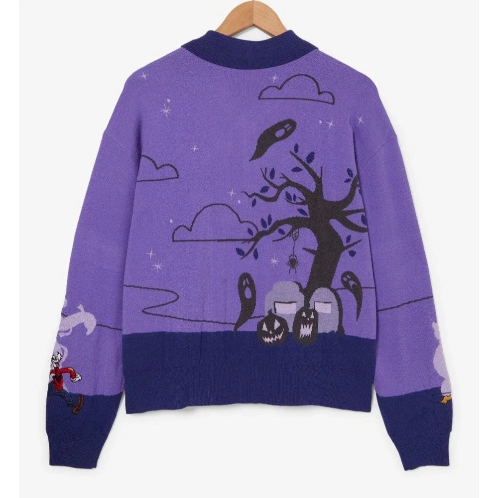 Disney Mickey & Friends Halloween Parade Womens‎ Glow-in-The-Dark Large Cardigan